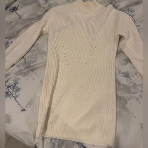 Boohoo Cream Knit Turtleneck Sweater Dress